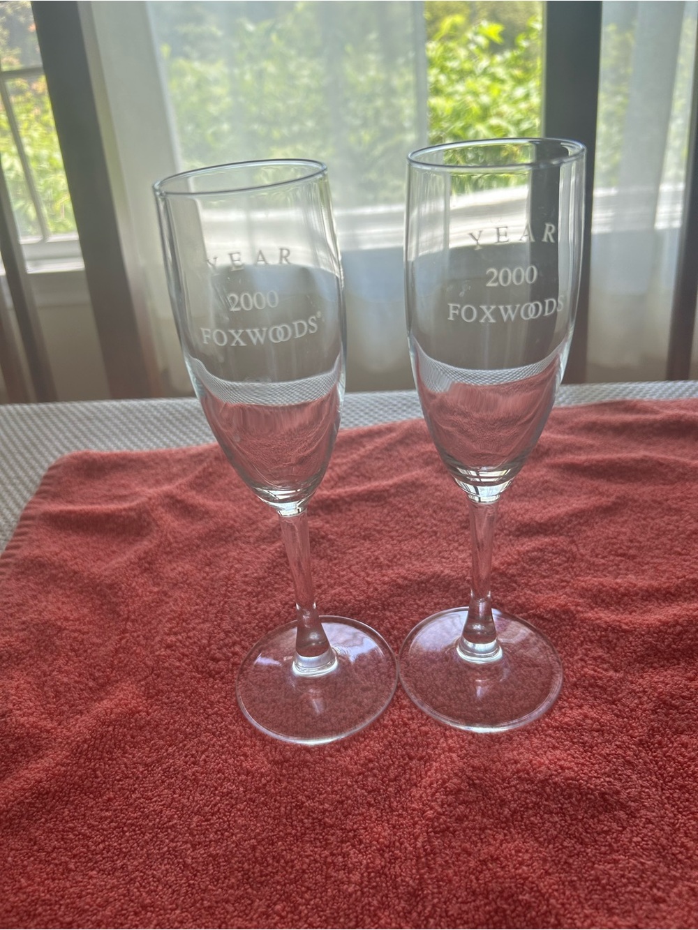 Year 2000 Champagne Flutes from Foxwoods Casino Celebrations